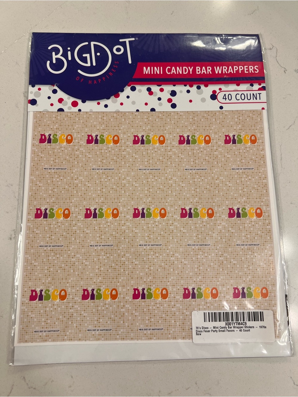 Big Dot of Happiness Disco Mini Candy Bar Wrappers - (40 Count